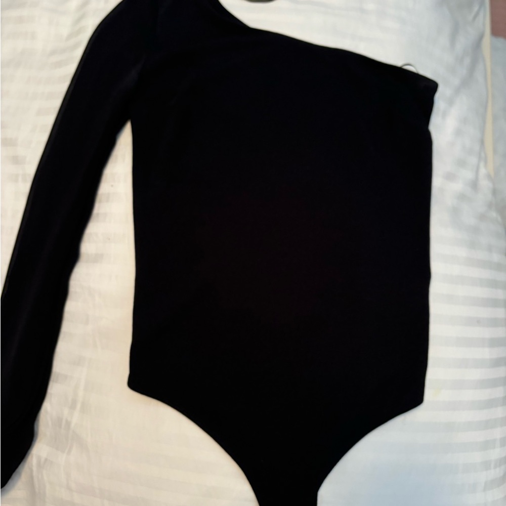 Dynamite Black Asymmetrical Bodysuit One Piece